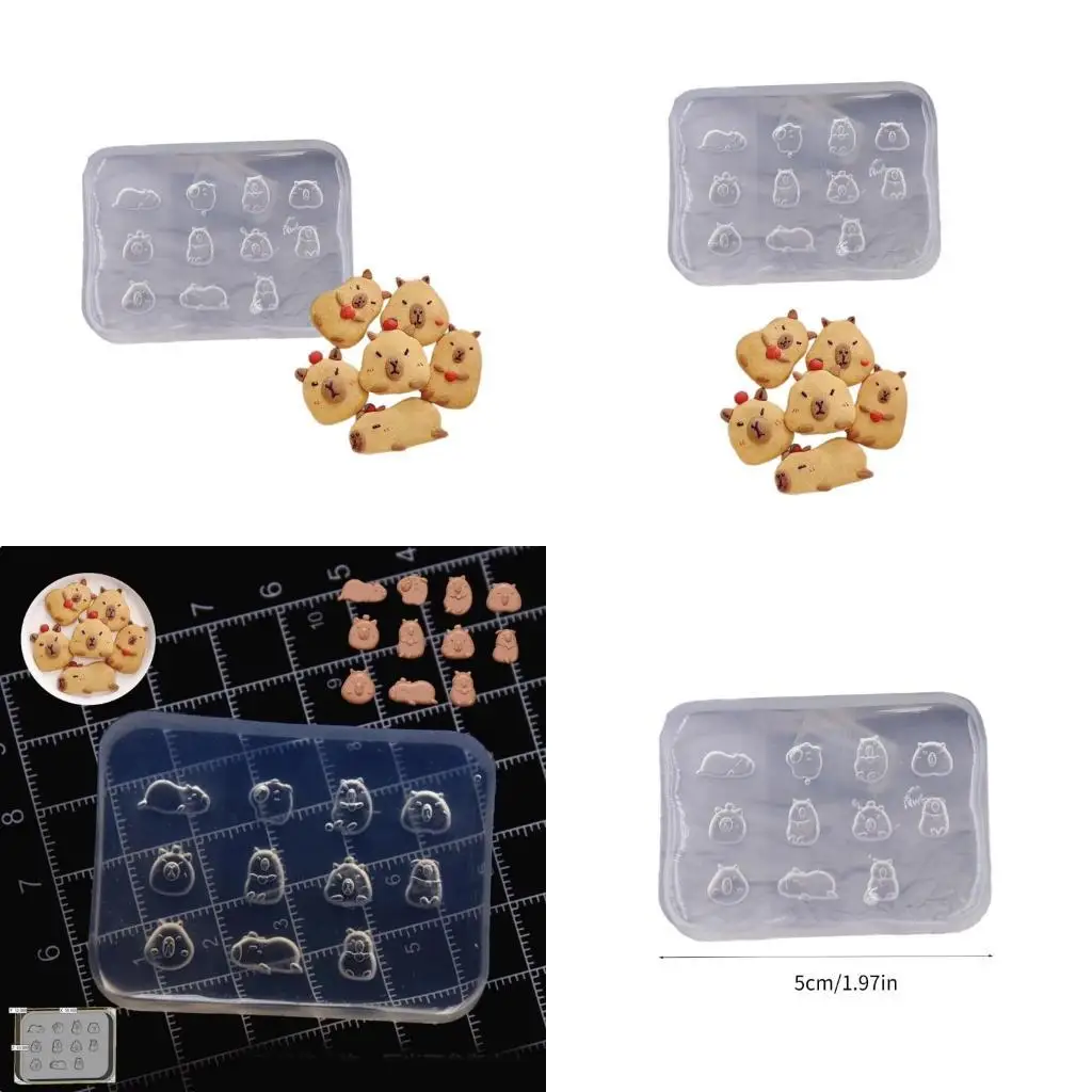 J78F البسكويت الصغيرة قالب الكعكة دمية مصغرة المعجنات كعكة الخبز قالب DIYs الطين الغذاء اللعب قالب من السيليكون لعشاق DIY