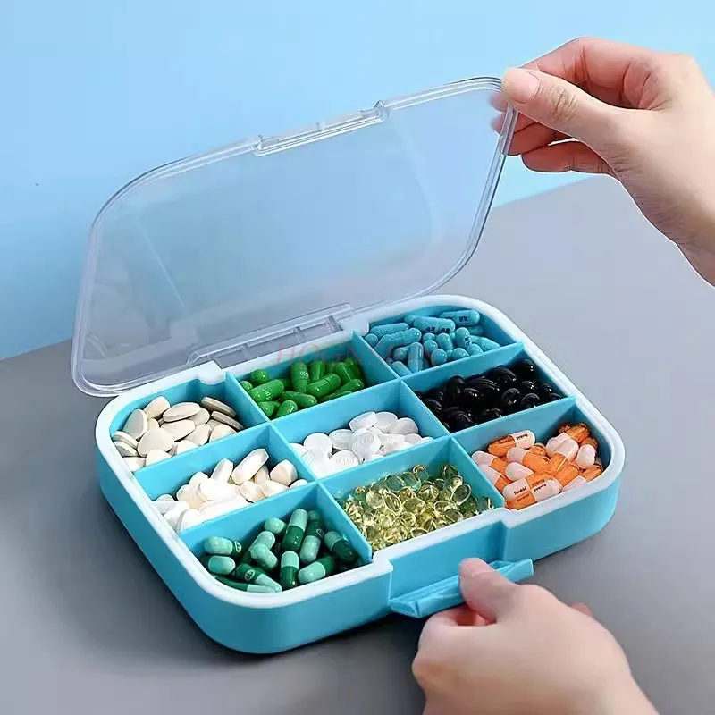 1PCS Large Pill Organizer, Portable Pill Dispenser, Moisture-Proof Travel Pill Case for Vitamin, Medicine, Fish Oil/Supplements