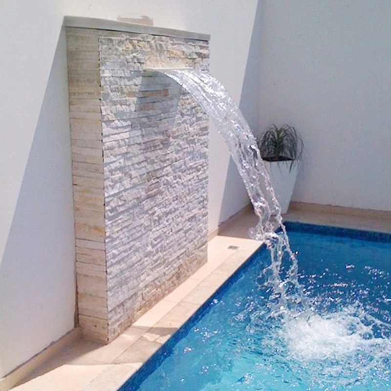 2026 stainless steel 304 interior decoration garden waterfall piece water feature wall with LED light fountain