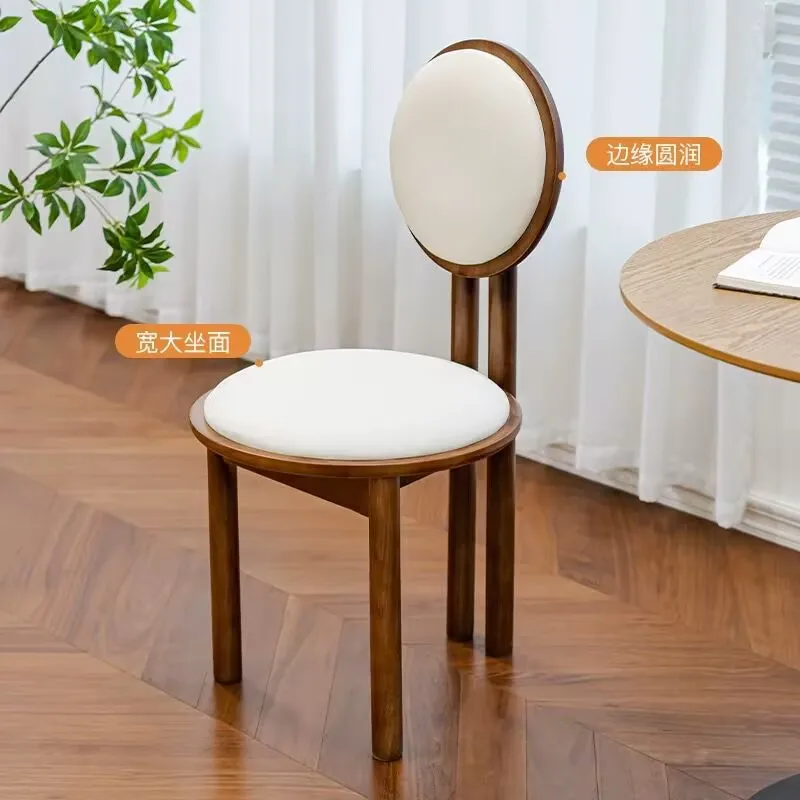 Retro Living Room Chairs Soft Pack Dining Chairs Solid Wood Chairs Designer Casual Single Chairs  Backrest Chair Furniture