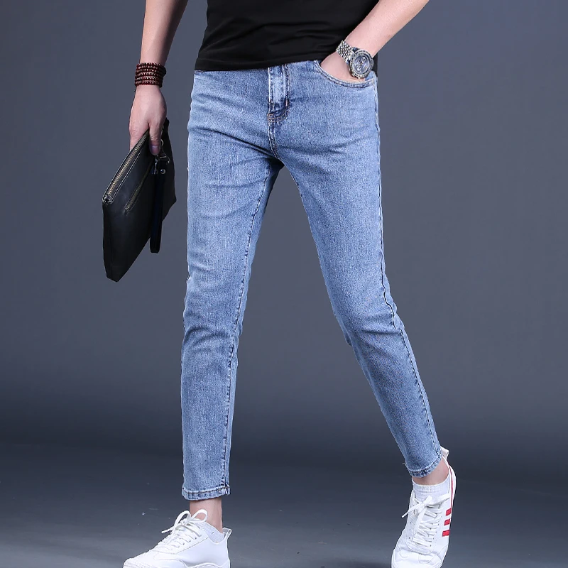 

Летние мужские джинсы Slim Fit: повседневные, легкие, дышащие, комфортные, эластичные, со средней посадкой, на молнии, прямые штанины