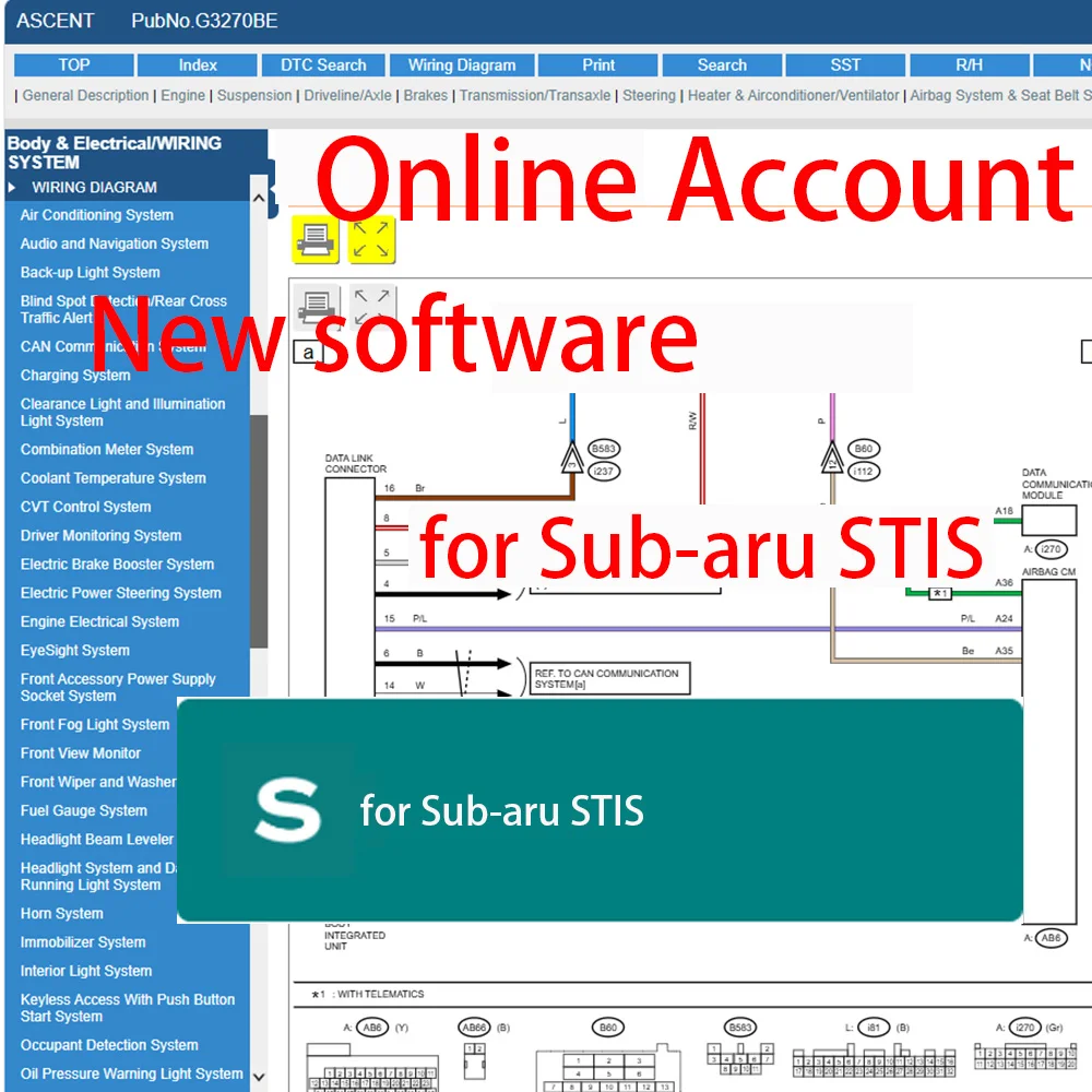 

Newest Software all data Online Account 2026 for Subaru STIS Car Repair Software Support Mobile /PC Login