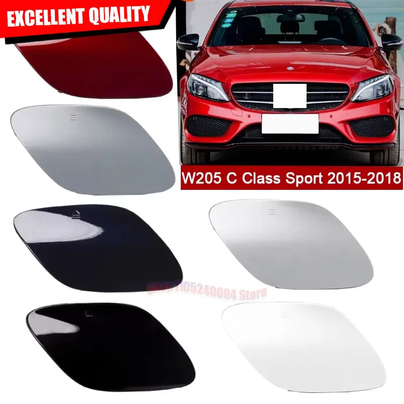 Front Rear Tow Hook Cap Towing Eye Cover Set For Mercedes-Benz W205 C-Class 2015-2018 C180 C200 C220 2058850224 2058850256