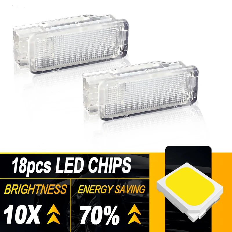 2PCS For Citroen C2 C3 C4 C5 X7 C6 C8 DS3 SAXO XANTIA II Peugeot 3008 206 208 308 1007 RCZ LED Trunk Interior Light Luggage Lamp