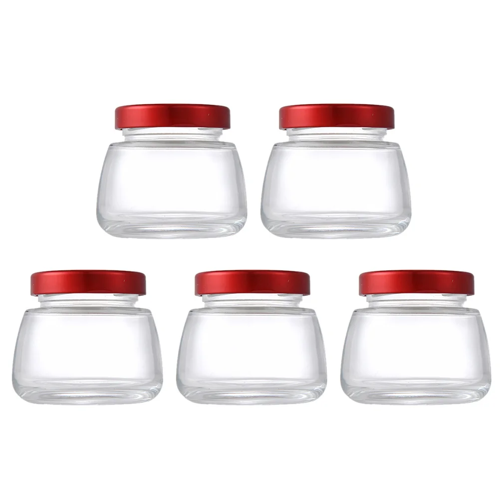 

5 Pcs Little Glass Jars with Lids Mini Bottles Empty Tiny Storage Container Vials