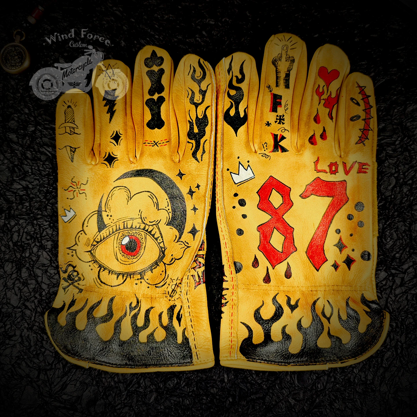 

First layer cowhide gloves men's retro old leather cycling motorcycle four seasons cycling knight outdoor equipment customized