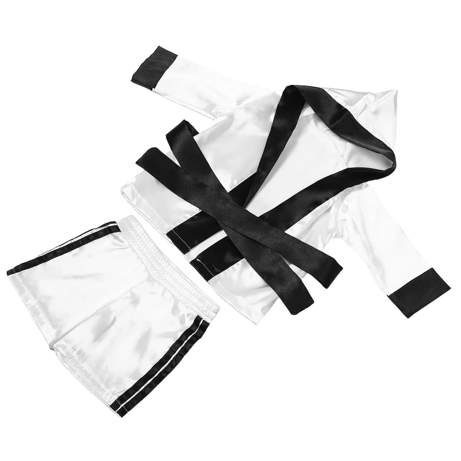 1Set Baby Boxing Costume Newborn Robe and Shorts Toddler Boxing Outfit Photography Props Boys Girls Cute Baby Outfit