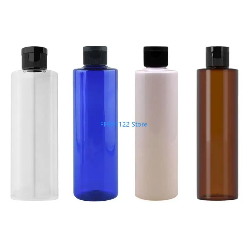 

Y1UF 4 Pieces Travel Bottle Set 250ml Caps Empty Dispenser for Cosmetic Transparent and Leak Proof Storage Bottles