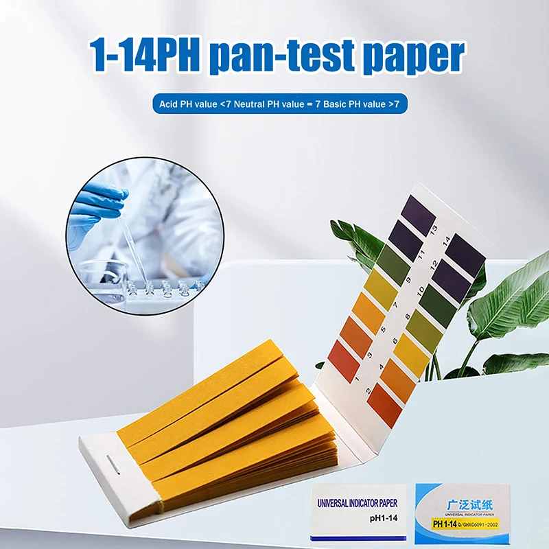 400 uds/5 libros profesional 1-14 Ph papel tornasol tiras reactivas de Ph cosméticos de agua tiras reactivas de acidez del suelo con tarjeta de Control