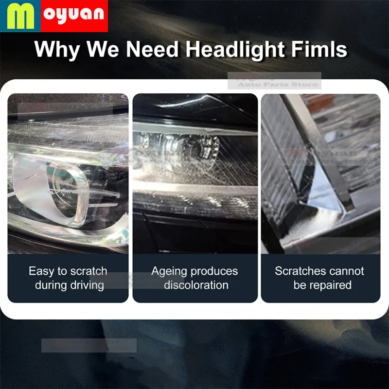 2019-2026 For Dodge RAM 1500 TRX Rebel Car Headlight Protective Car Film Headlamp Transparent Black TPU ExteriorCar Accessories view 4