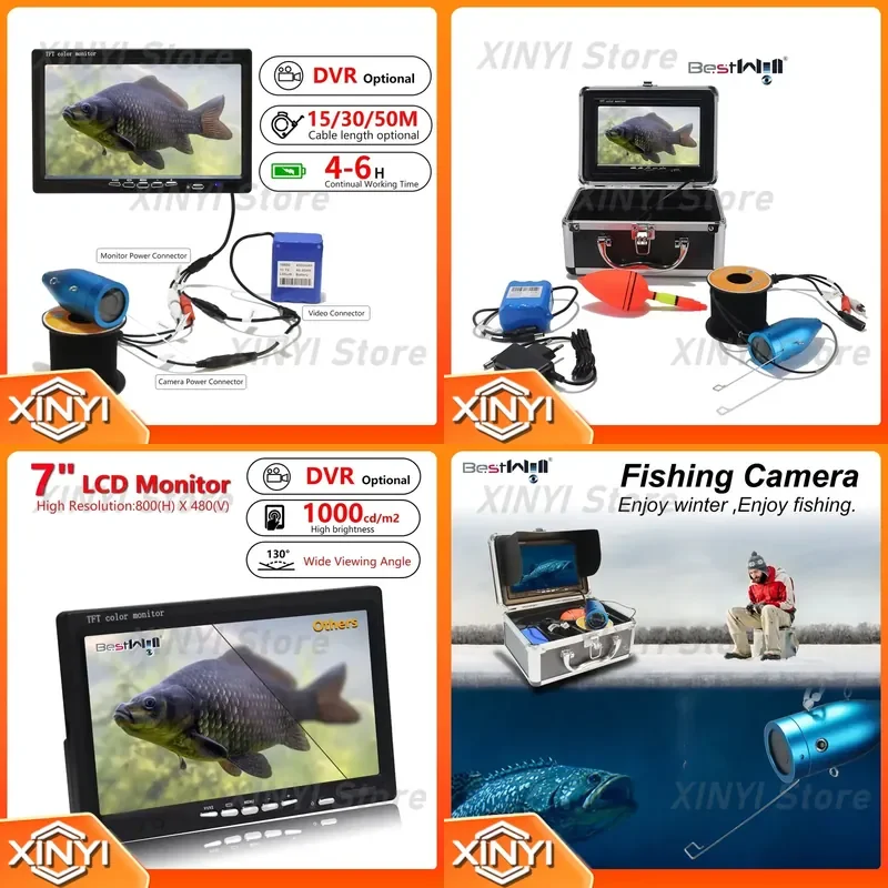 7inch HD Screen Monitor Underwater Camera 20meters 10.8V 5100mAh Ice Lake Sea Boat Fishing Gear