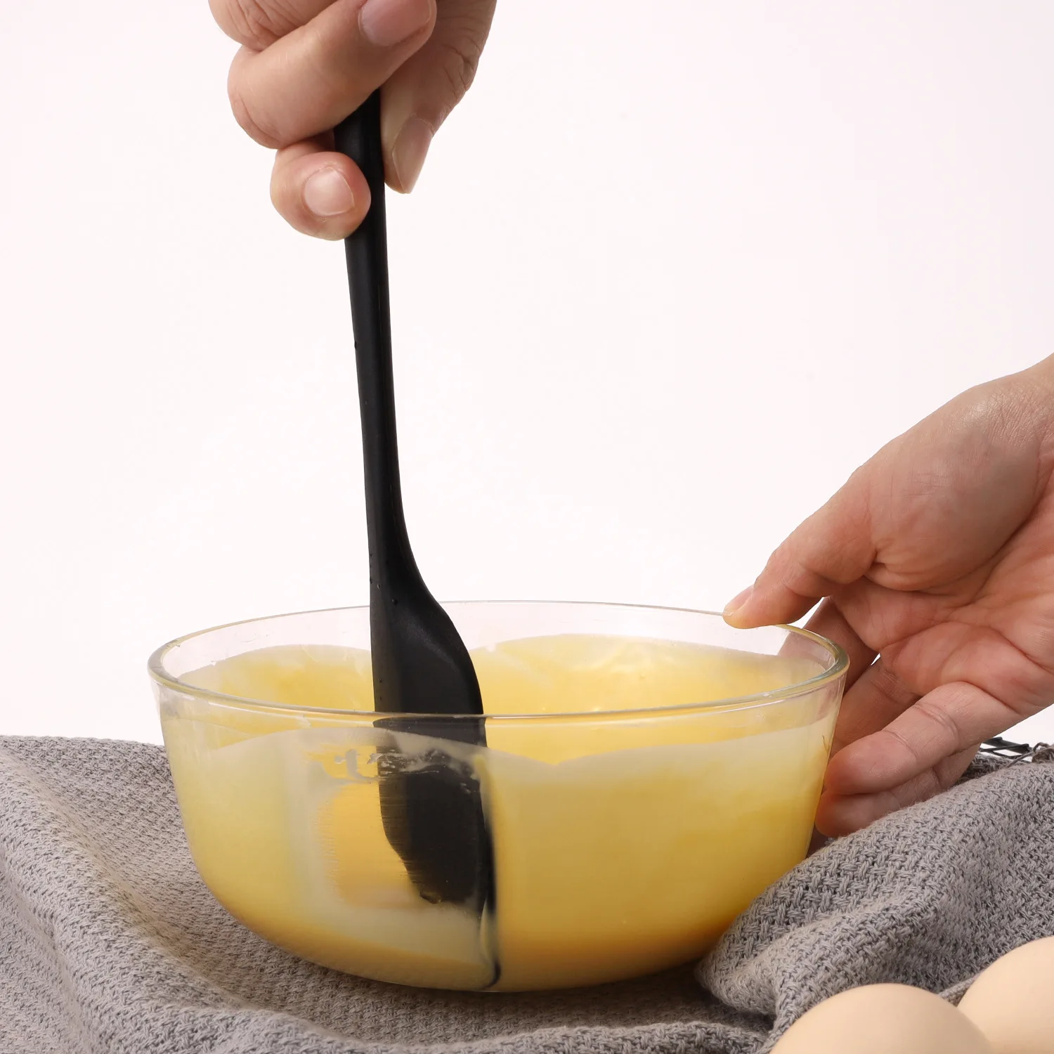 LMETJMA 28cm szpatułki silikonowe żaroodporna łyżka łopatka Non-Stick Spoonula elastyczne skrobaki do pieczenia narzędzie do mieszania JT20