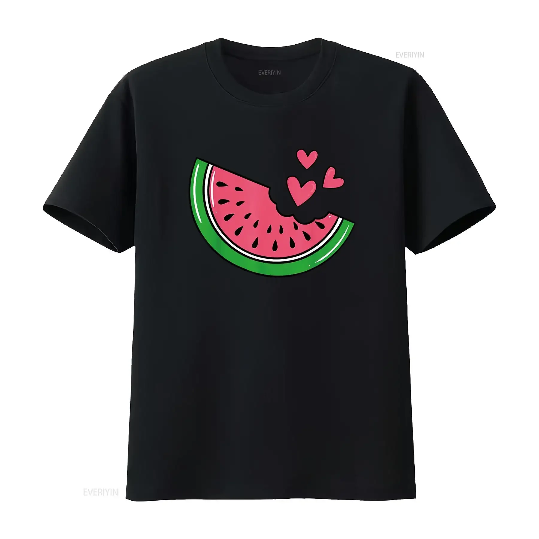 Sandía rebanada melón temporada de vacaciones de verano Frui moda debe tener camiseta de mujer con estampado fresco vintage lavado Casual
