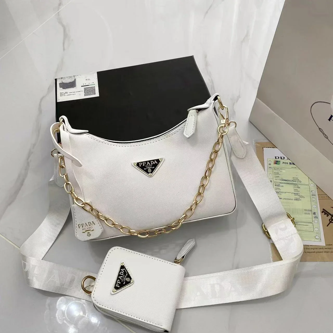 Luxury Designer And Versatile Texture Crossbody Bag Simple Solid Color ShoulderBag Tote Bag New Armpit Nylon Chain Bag