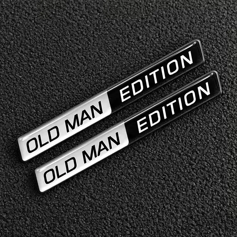 2pcs Old for Man Edition 3D Emblem Sticker Badge Funny Man Edition Decals Car   Decoration for Universal Vehicle SUV Motorcycle