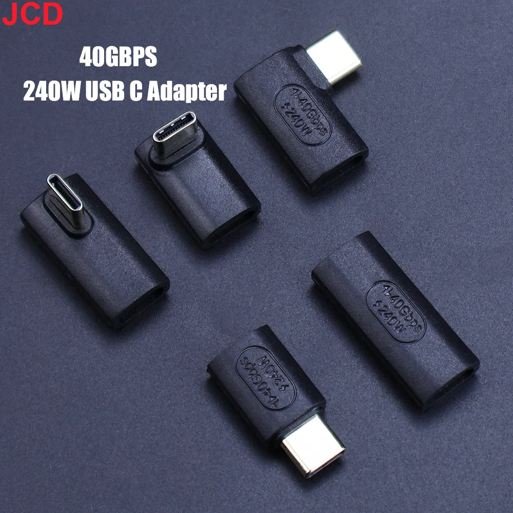 

240W USB C Extender Adapter 90/180 Degree Type C Male to Female Extender OTG 40Gbps Fast Data Adapter Converter Charging Adapter