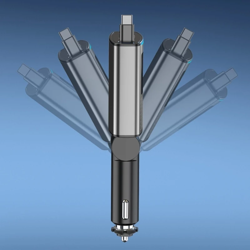 Universal 3 in 1 autolader 65W USB C Adapters ABS voor smartphones en tablets