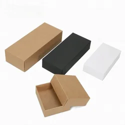 10pcs Kraft White Gift Packaging Box Kraft Blank Carton Paper Gift Paper Box With Lid Gift Carton Cardboard Box