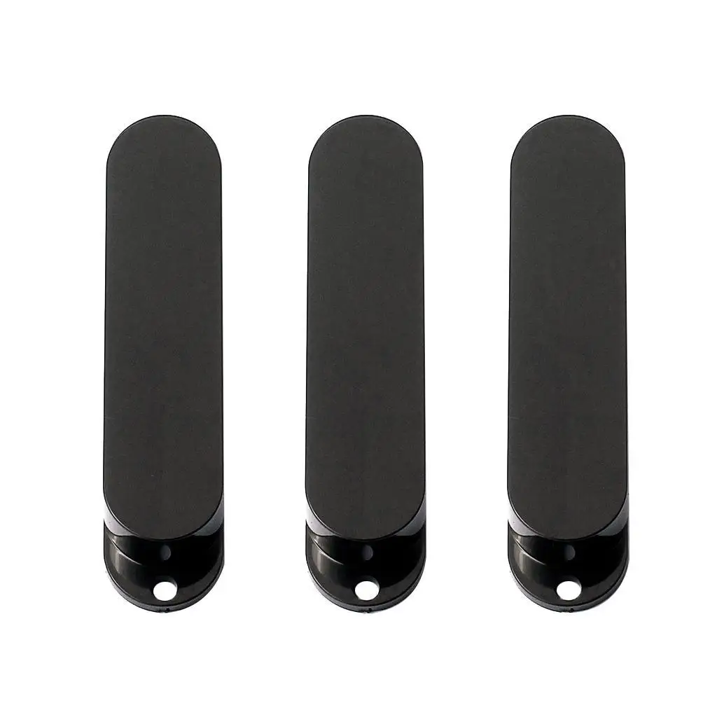 3pcs Closed Single Coil Pickup Cover Sealed Black for SSS Guitar