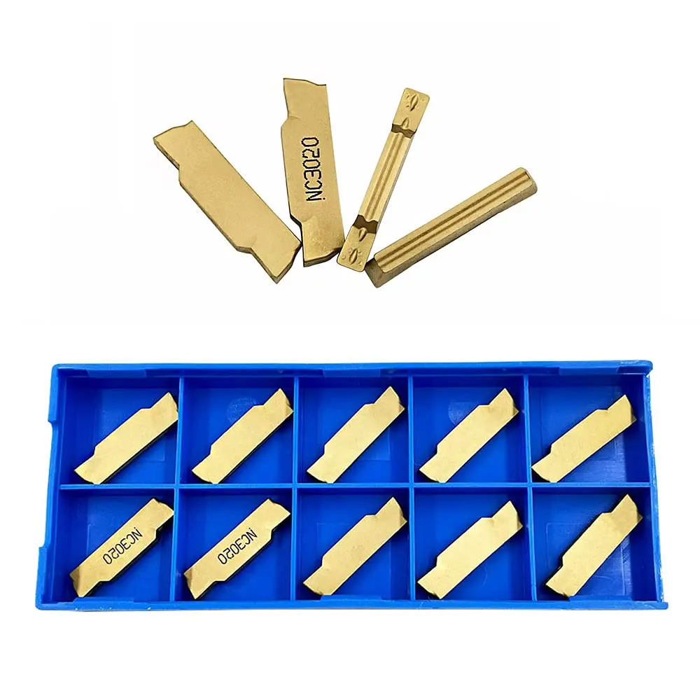 GBJ-CNC 강재 부품 선반용 카바이드 그루브 커터 인서트, MGMN 1.5 2 3 4mm 3020 3030, 10 개