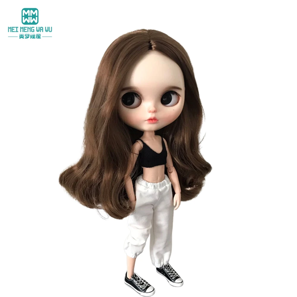 1PCS Blyth Doll Clothes Casual Long T-Shirt, Letter Sweatshirt for Azone 1/6 Doll Accessories