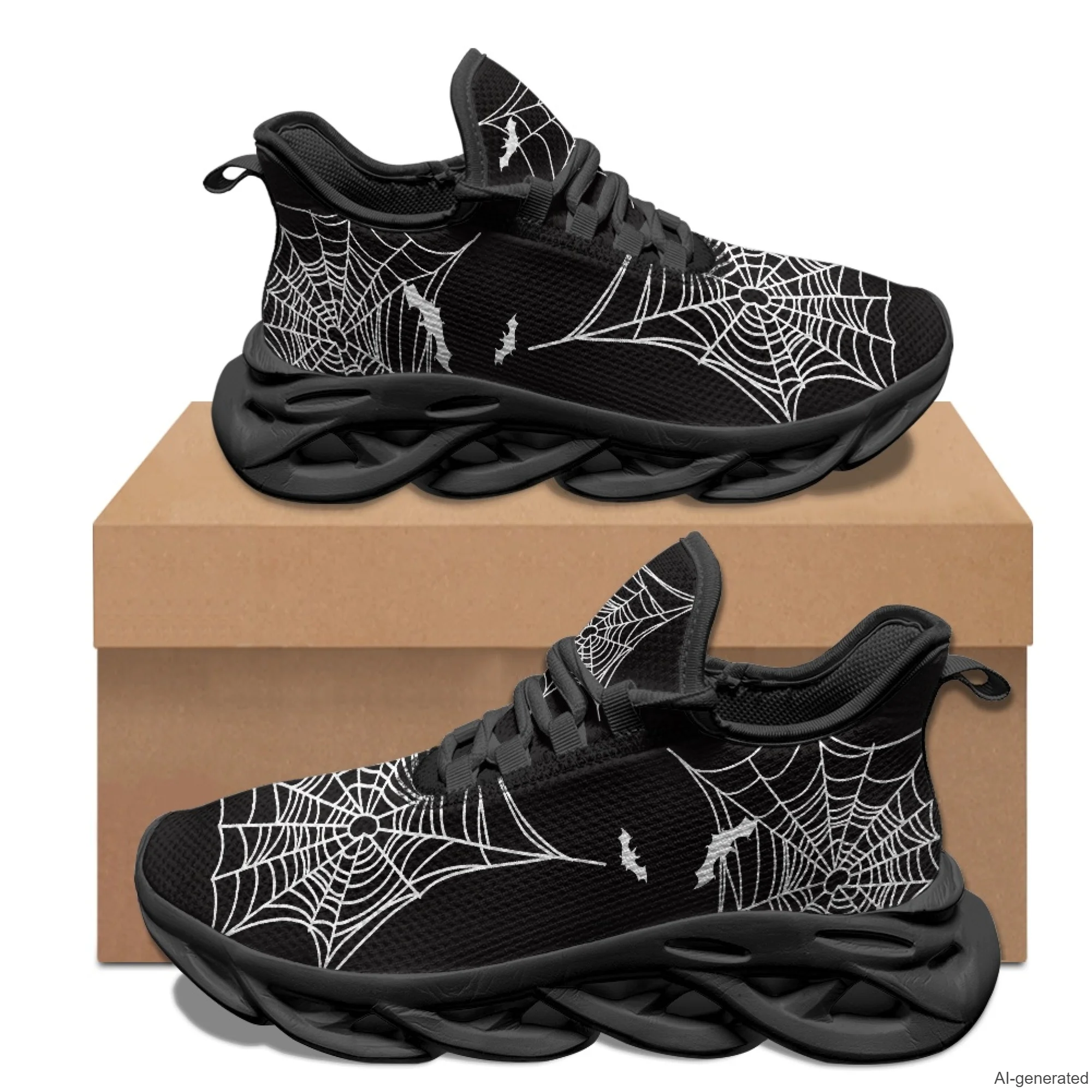 XIXIRIMIDO Max Soul Shoes Halloween Spider Web Print Running Shoes for Men Casual Fashion Women Snakers Walking Shoes 35-48