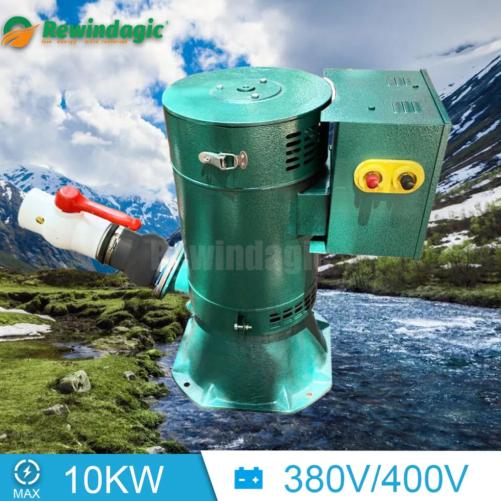 

Three phase AC 10000W 220V 240V 380V 400V Water Tuebine 10kw Hydro-phase Excitation Single Oblique Strike Hydroelectric