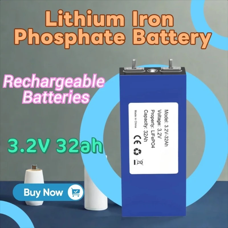 

3.2V 32ah Lithium Iron Phosphate Battery Large Monolithic Square Aluminum Shell Battery Energy Storage Lithium Battery