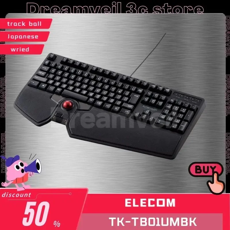 

Elecom Tk-Tb01umbk Japanese Keyboard Custom Wireless Wried Mouse Keyboard Integrated 108keys With Track Ball Gaming Keyboards Pc