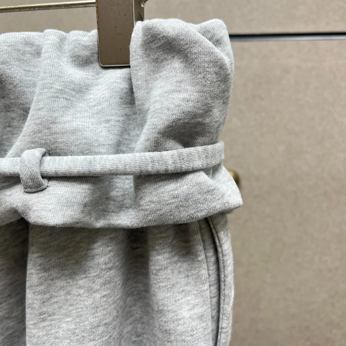High Quality Women Paperbag Waist Wide Leg Sweatpants Self‑Tie Belt Elastic Waistband Loose Solid Color Long Trousers