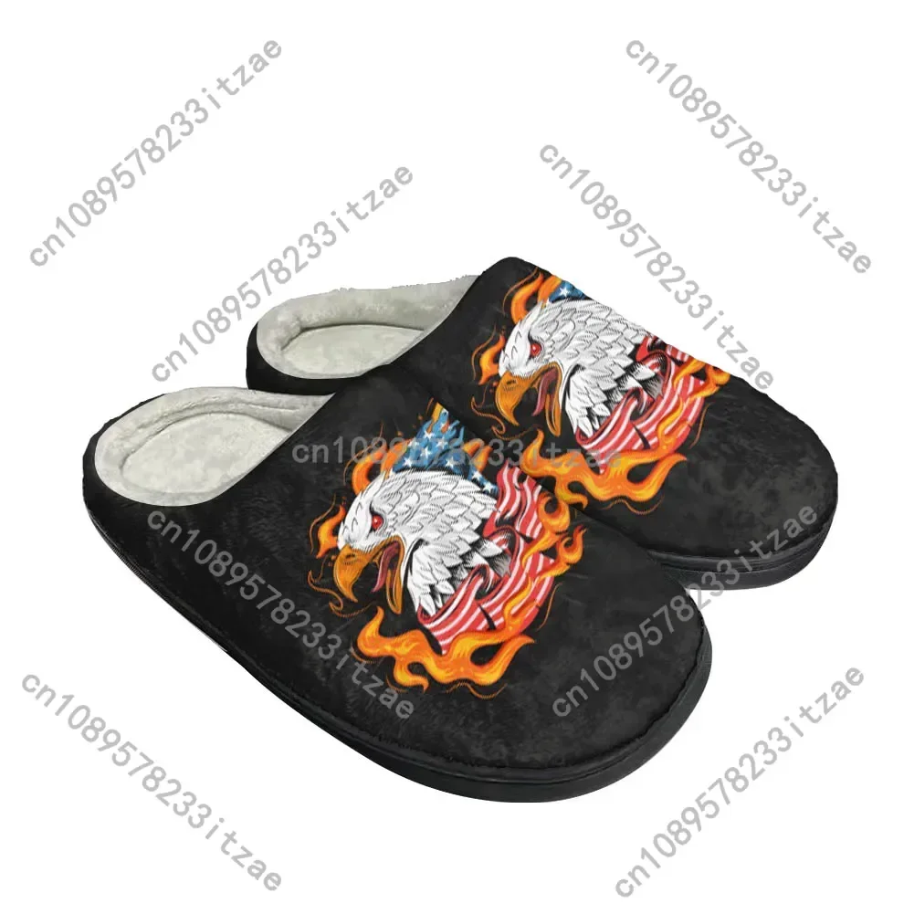 Hot Cool USA Eagle Fashion Cotton Custom Slippers Mens Womens Teenager Plush Casual Keep Warm Shoes Thermal Comfortable Slipper