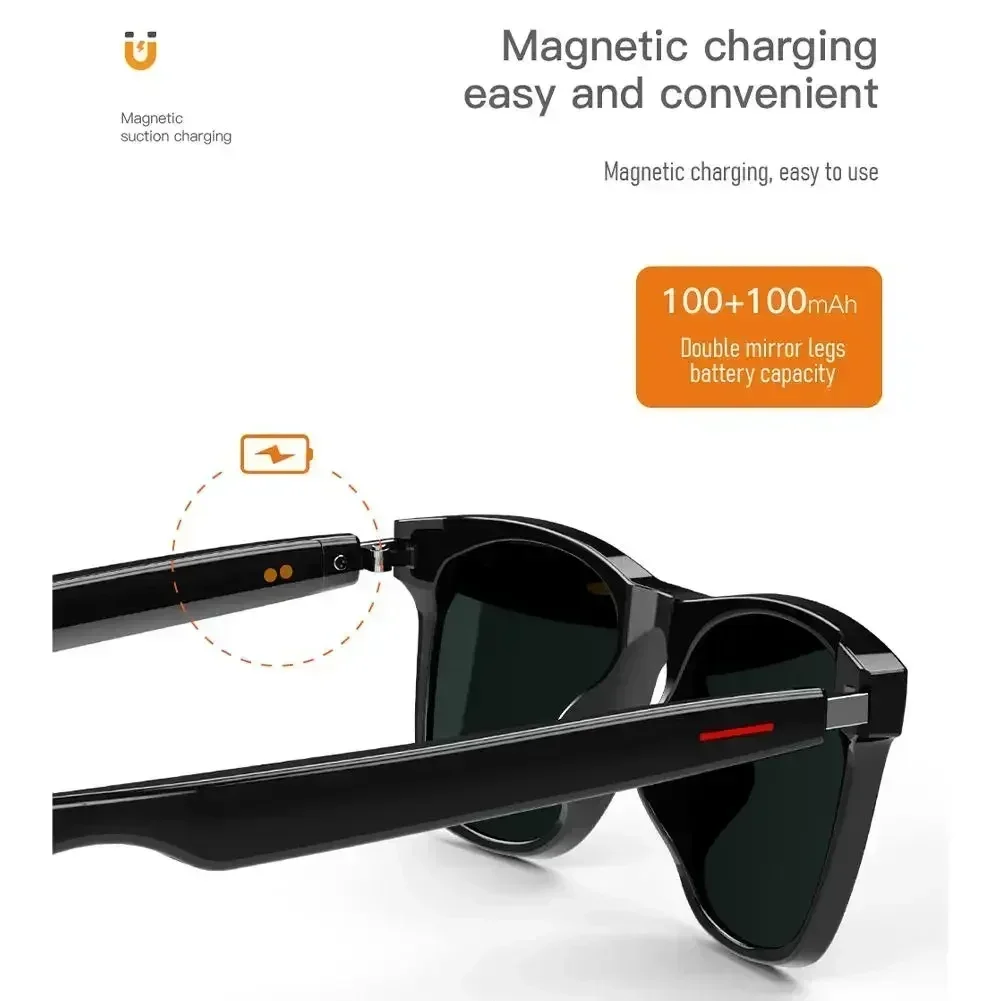 Men Women Smart Glasses Listening Music Calling Bluetooth-compatible Audio Sunglasses With Touch Remote Camera For Xiaomi Huawei