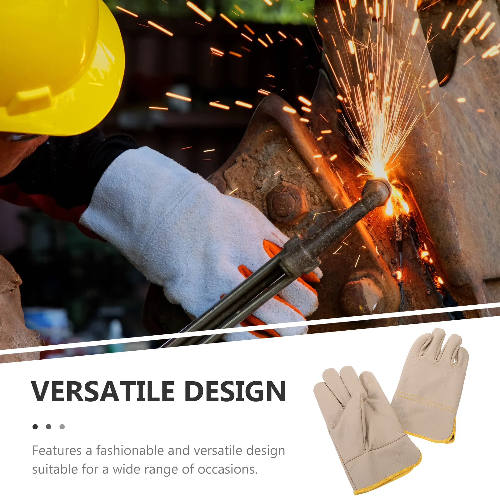 

1Pair Short Gloves Heat-Resistant Splash-Proof Work Gloves for Men Wear-Resistant Protective Outdoor Working Safety