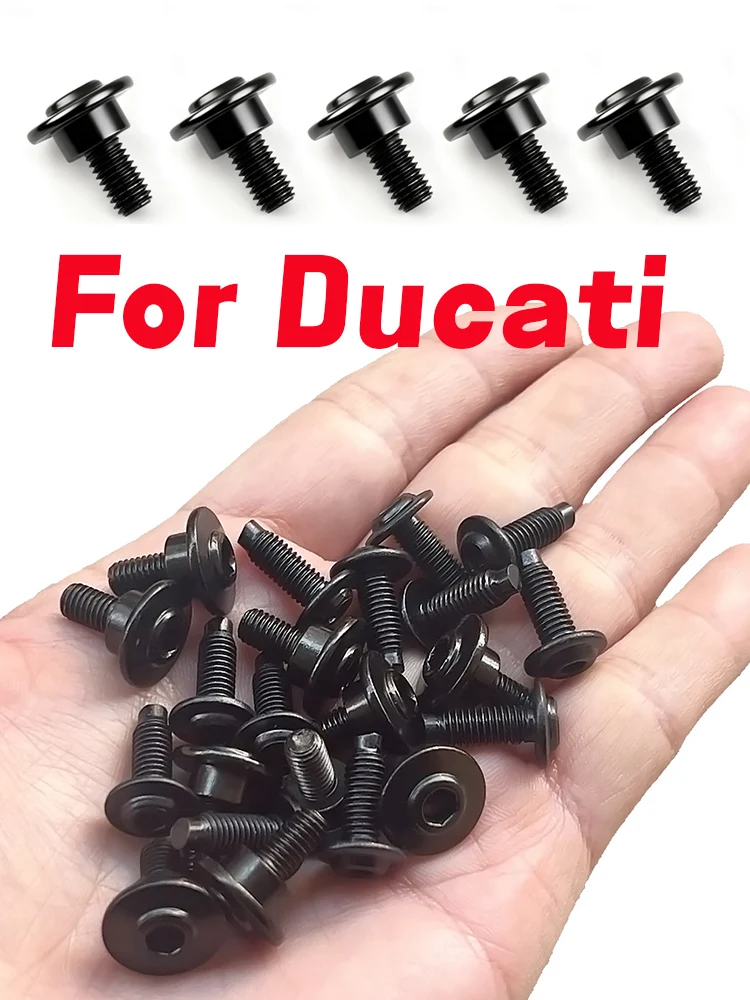Śruby ze stali nierdzewnej do owiewek motocyklowych Ducati Panigale 848 899 959 1098 1198 1199 1299 V2 V4 S Scrambler 800 400 Monster Black — 2