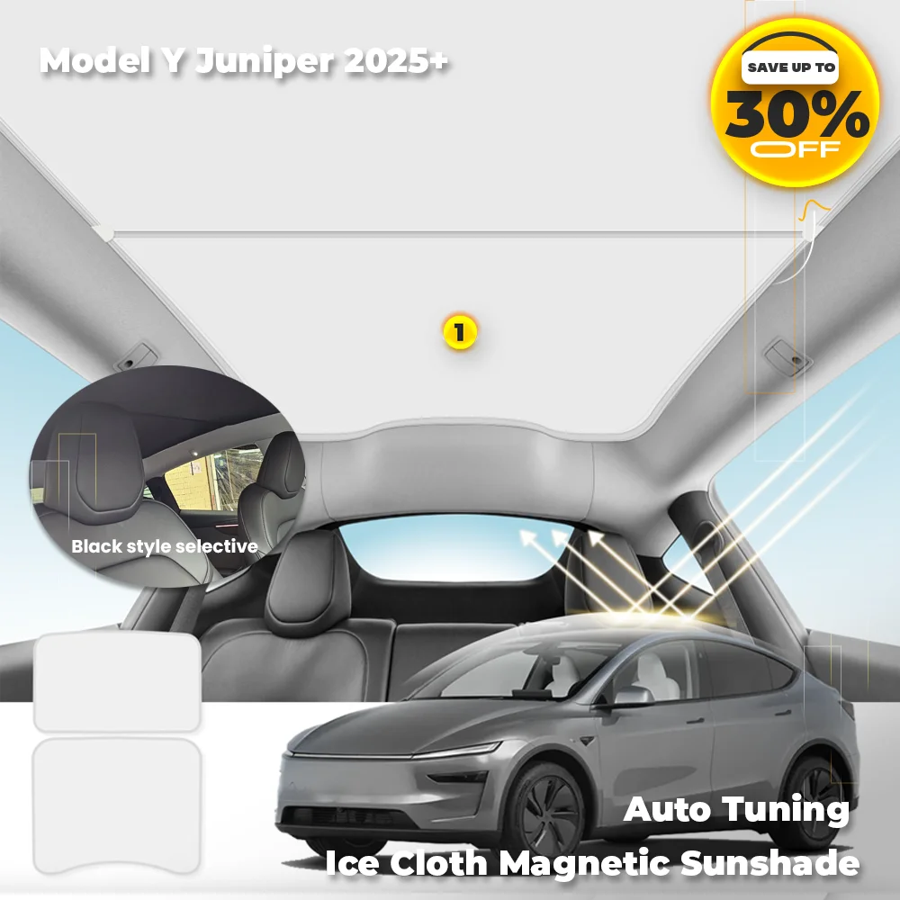 

Magnetic Sunshade for Tesla Model Y Juniper 2025+ Accessories Anti-UV Front Rear Window Sunroof Cover Ice Cloth Car Shade Sun