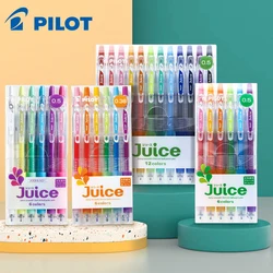 6/12 Color PILOT Juice Gel Pen Set Press Type Color Ballpoint Pen 0.38/0.5/0.7mm Important Hand Notes Stationery School Supplies
