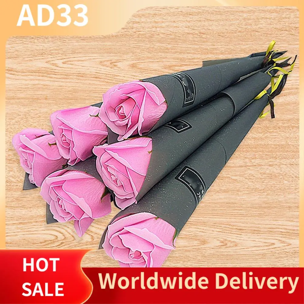 2025 New10pcs Single Rose Simulation Korean Rose Soap Flower Valentine's Day Gift Soap Roses Single Artificial Soap Flower
