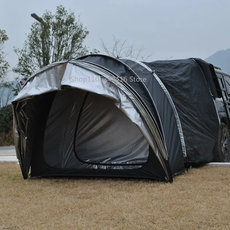 4-Person Multi-Use SUV Rear Tent Double Layer PU3000mm Waterproof UPF50+ UV Protection 2-Room Camping Tent