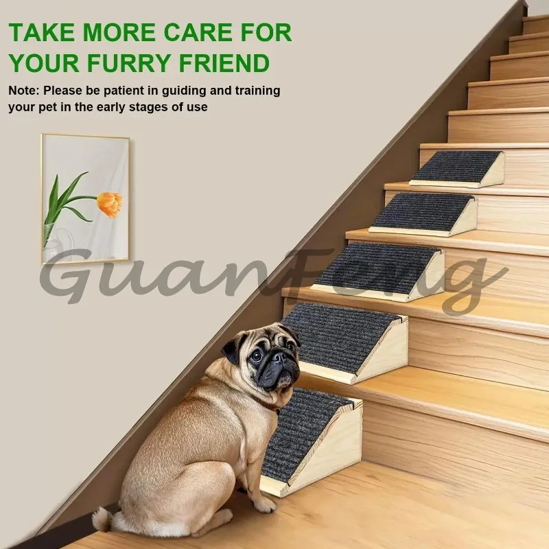 Wooden pet ramp ladder portable cat stairs
