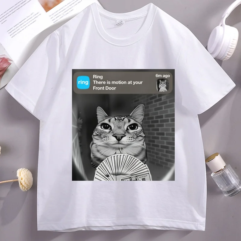 

Funny Cat There Is Motion T Shirt Men Women Casual Silly Cat T-Shirt Cat Lover Hilarious Humor Tshirt Casual Round Neck Tops