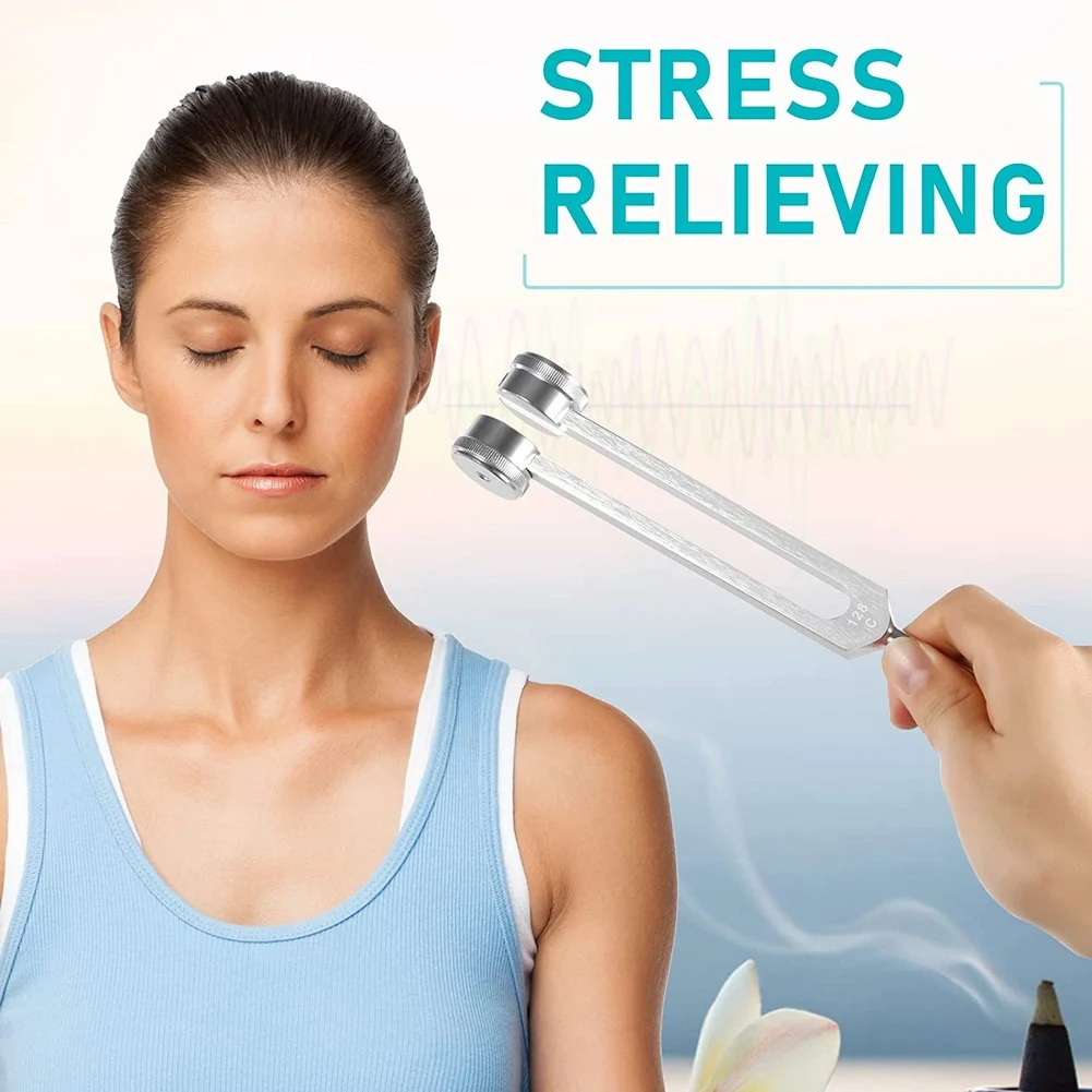 (128Hz, 256Hz, 512Hz)Tuning Fork Set, Tuning Forks with Reflex Hammer for Chakra/Healing/Sound Therapy/DNA Repair