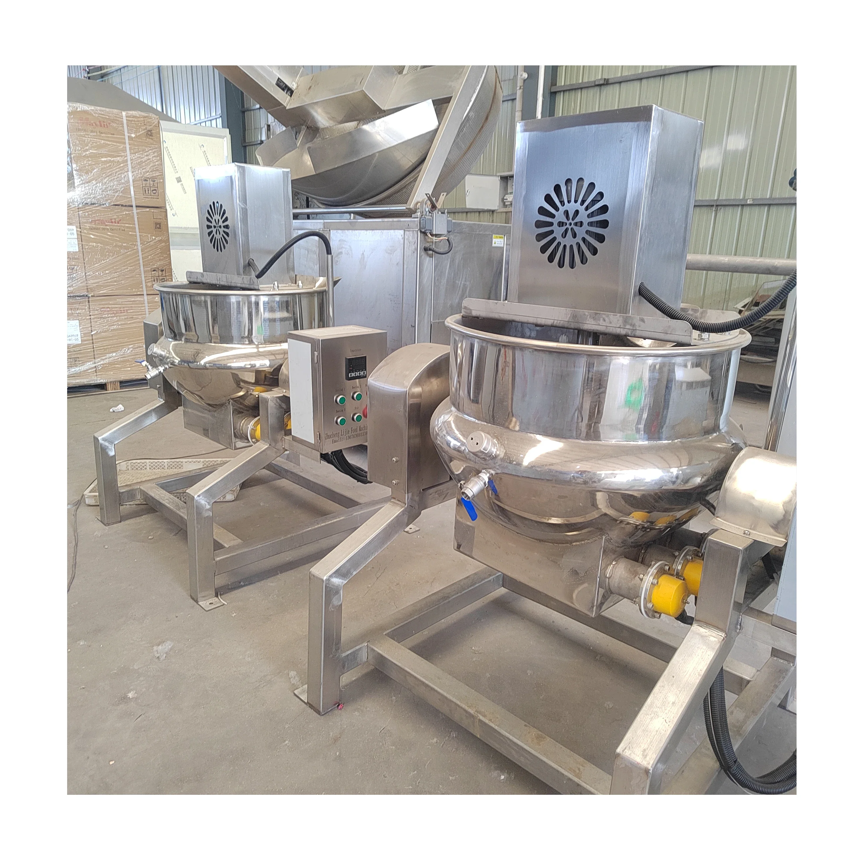 200L Industrial Sugar Jacketed Kettle Mixer Food Fruit Jam Vacuum Cooking Pot Machine Supports Various Models