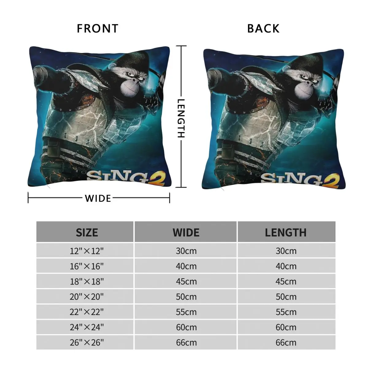 Sing Johnny Square Pillowcase Polyester Linen Velvet Creative Zip Decorative Throw Pillow Case Car Cushion Cover