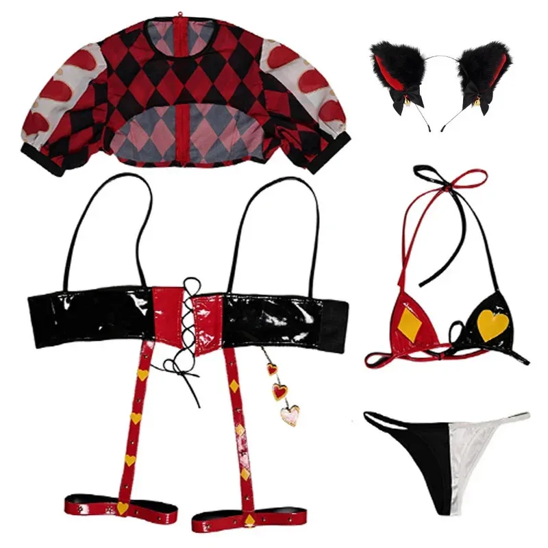 XT8Nightclub Bar Party Costume di scena Travestimento Poker Queen Cosplay Fantasia Lingerie sexy Abbigliamento Donna adulta Fantasia Outfi@XT6!