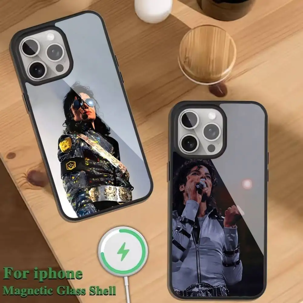 

Singer M-Michael J-Jackson Phone Case For Magnetic Wireless Charge Cover For iphone 16 15 14 13 12 11 Pro Max Plus Coque