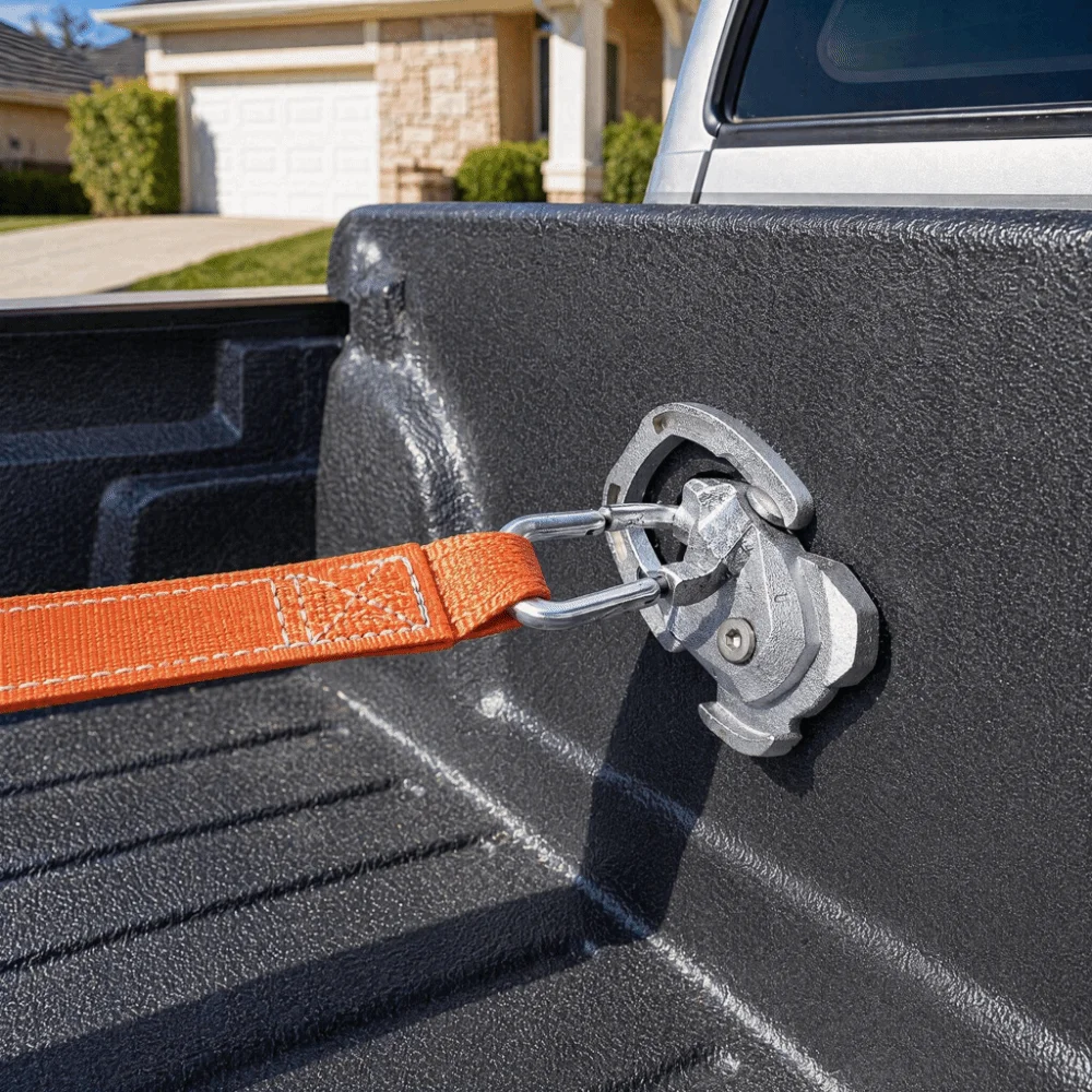 Solid Alloy Bed Tie Hook Alloy Tone Durable Truck Bed Anchor Hook Cargo Fastening Clip Cargo Fixing Swap