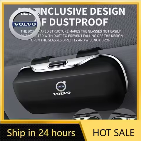 Steering Covers Car Visor Sunglasses Glasses Case Glasses Holder Clip Box For Volvo XC40 XC60 XC70 XC90 S40 S60 S90 V40 V50 V60