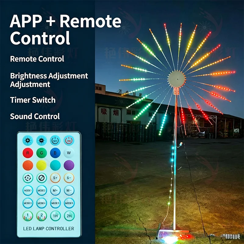 2026 Firework Lights, Programmable Dancing Lights, 24 Strips, Double-sided Glow, APP Remote & Sound Control Holiday Lighting