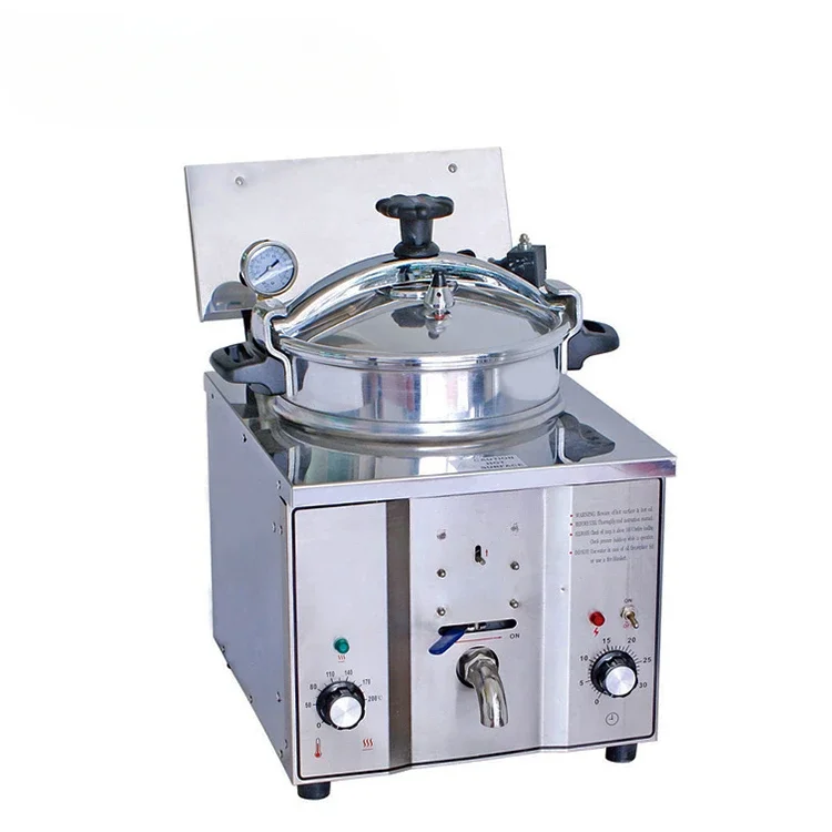 Multi Function Potato Chips Fryer 16L Counter Top Mini Deep Pressure Fryer for Broast Chicken