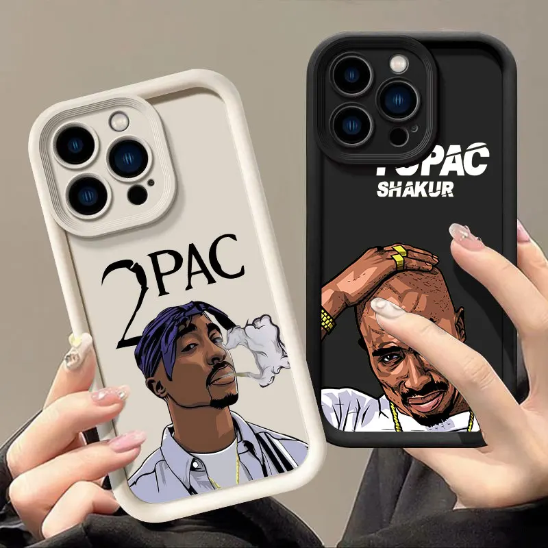 2PAC Rapper Tupac Phone Case for iPhone 16 Cases iPhone 15 14 13 12 Mini 11 Pro Max 16 Plus XS 15Pro Shockproof Back Cover 2-PAC